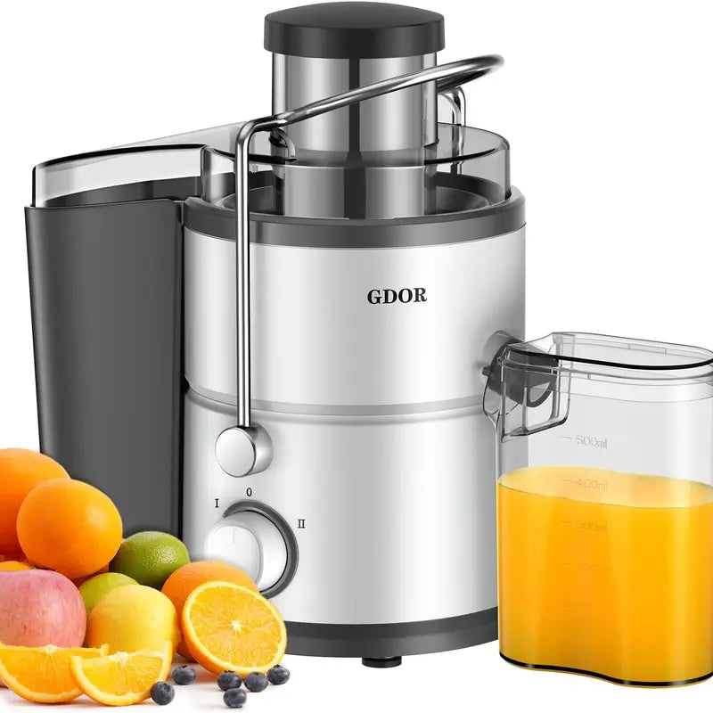 Juicer with Titanium Enhanced Cut Disc, Dual Speeds Centrifugal Extractor Machines with Optional 2.5"/3” Feed Chute, for Fruits and Veggies, Anti-Drip, Includes Cleaning Brush, Bpa-Free, Top Seller, 10% off Coupon, Recommended by over 5,000 Creators