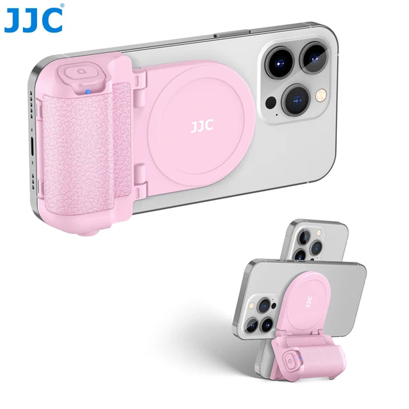 JJC Magnetic Snapgrip Phone Hand Grip Magsafe Handheld Bluetooth Remote Control Handle Shutter Phone Tripod Mount for Vlog